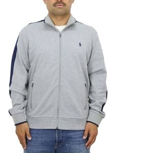 Polo by Ralph Lauren Light Gray and Navy Zip-Up Sweater